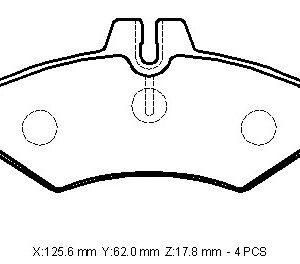 Volkswagen Volt- Lt35/lt46- 96/07; Arka Fren Balatası (kulaksız)kablosuz)disk)(125,6x62x17,8)bramax) - A0084204420