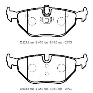 Rover 75- Sd- 00/04; Arka Fren Balatası (kablosuz)(disk) (123,1x45x16)(bramax) - 34211164499