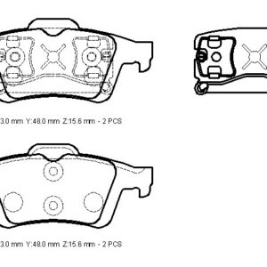 Mazda 3- Sd- 03/06; Arka Fren Balatası (disk) (123x48x15,6)(bramax) - 4387371