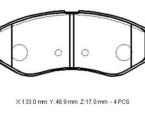 Chevrolet Aveo- Hb- 09/11; Ön Fren Balatası (disk) (133x48,9x17) (bramax) - 96534653